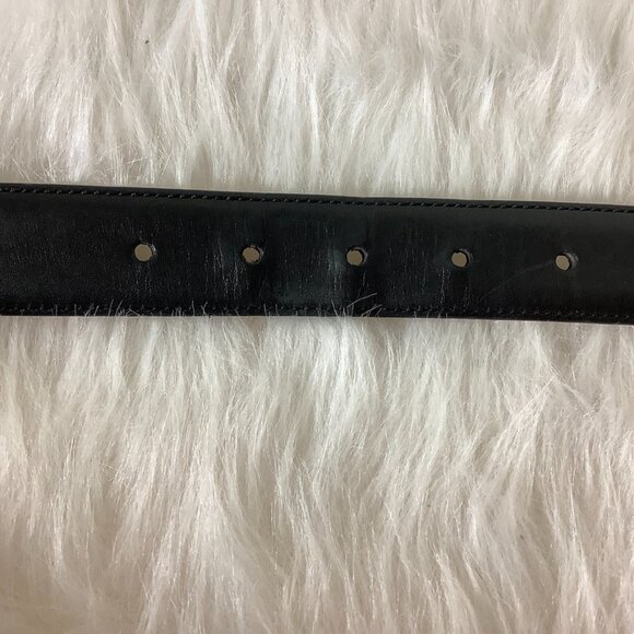 Coach Men's Classic Black Leather Belt Silver Tone Buckle 38 F13 F66100 - Picture 7 of 8